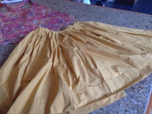  Kris completed mustard Tafatta skirt, it can be worn as a top with belt or tie under the bust!!