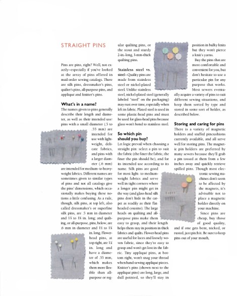 Types of pins and their use